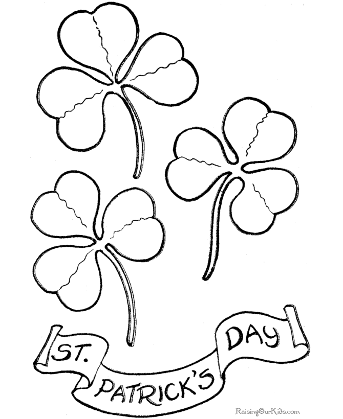 Printable Four Leaf Clover Coloring Pages. Three Leaf Clover Coloring