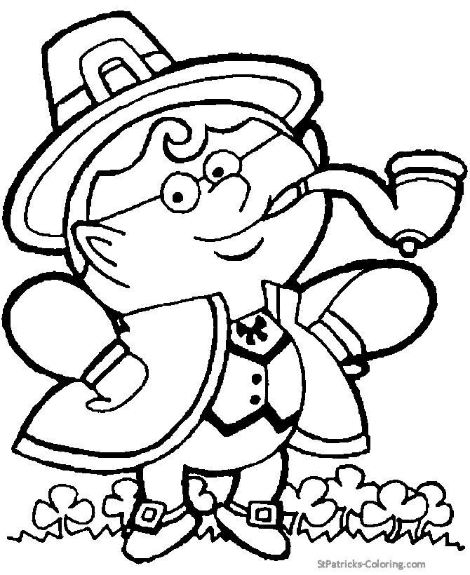 St Patrick's Day Leprechaun Coloring Pages
